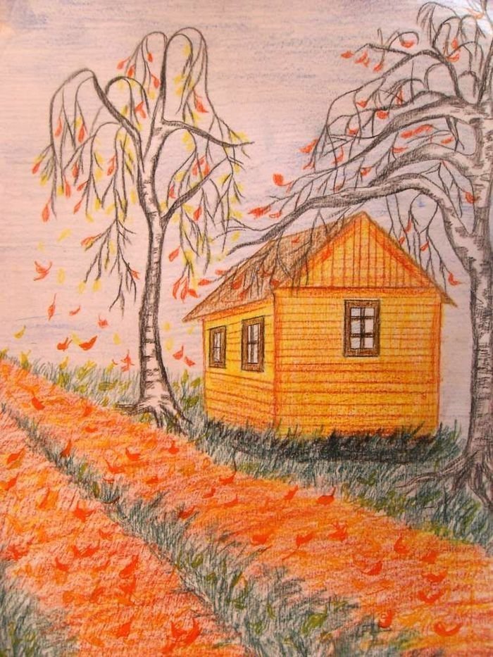 Рисунки на тему осень карандашом легкие фото