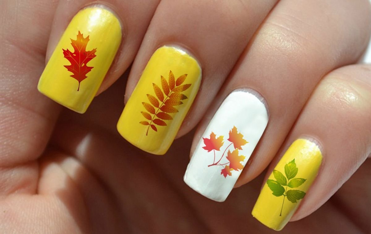 Рисунки на тему осень на ногтях фото