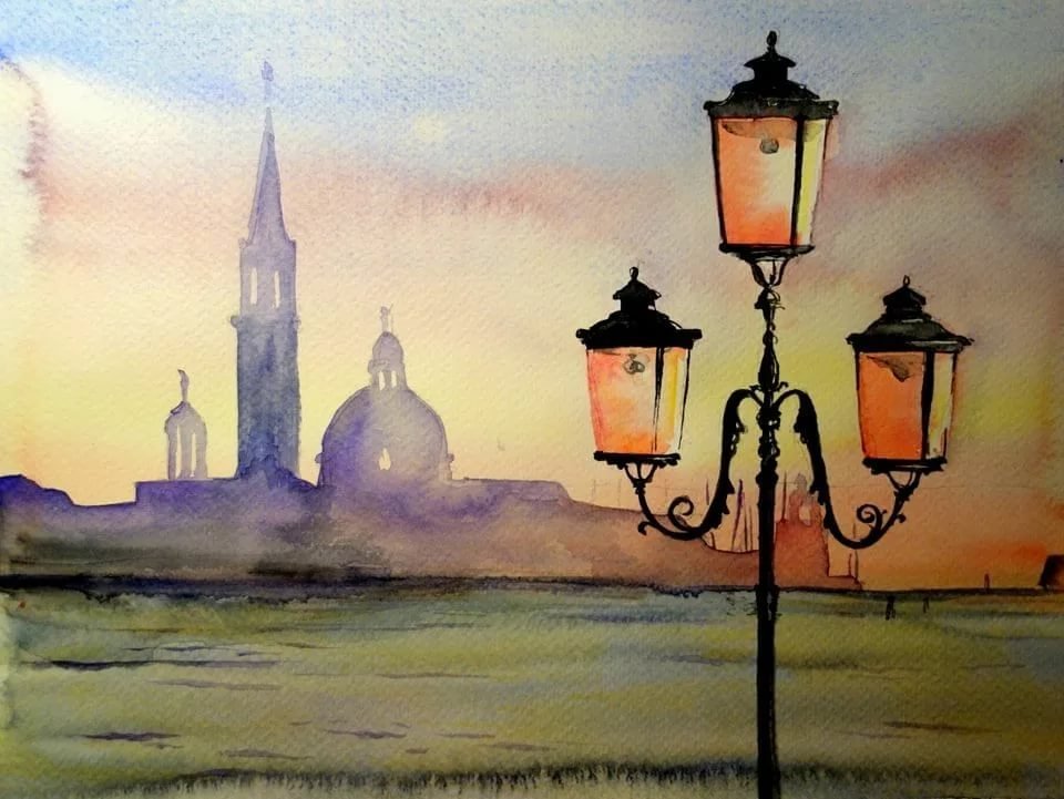 Рисунки на тему петербург при свете фонарей фото