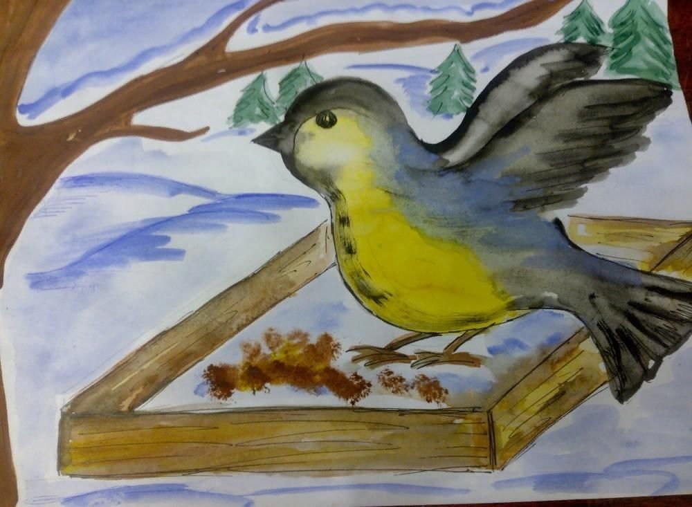 Рисунки на тему птицы для детей фото