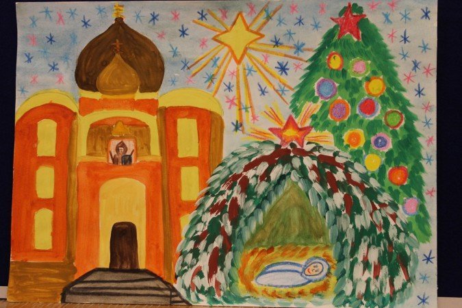 Рисунки на тему рождество христово для детей фото