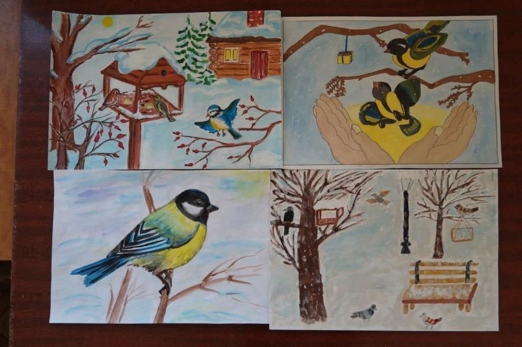 Рисунки на тему зимующие птицы нашего края фото