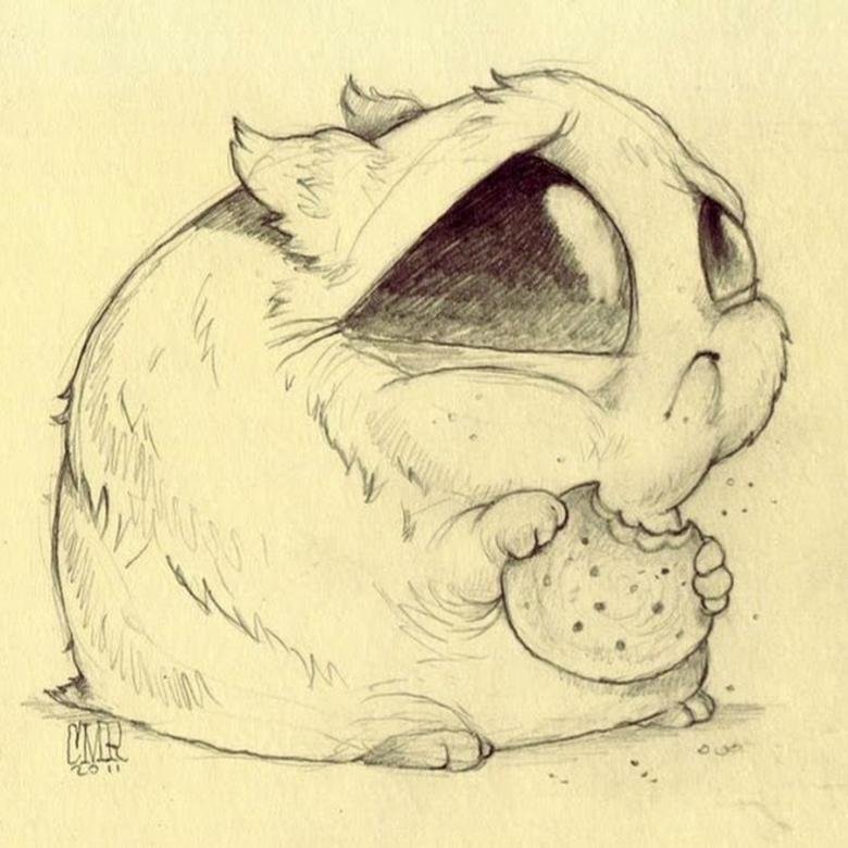 Рисунки няшных животных карандашом простые фото