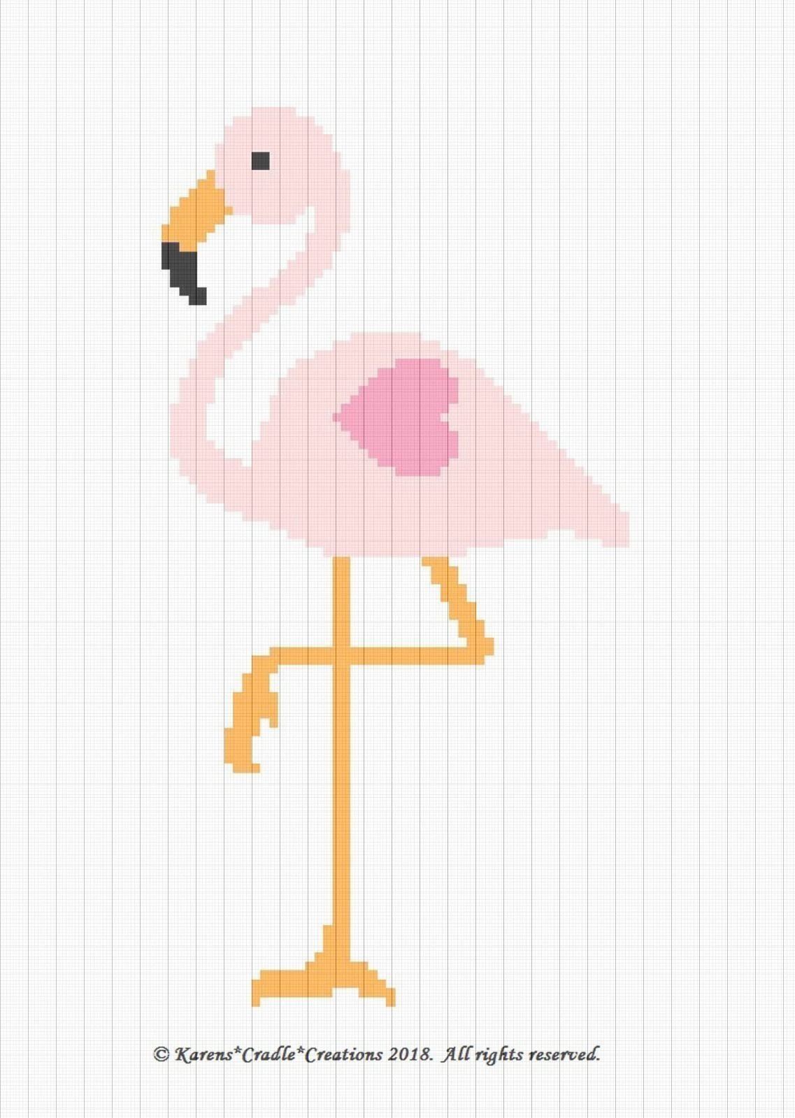 Рисунки по клеточкам фламинго фото