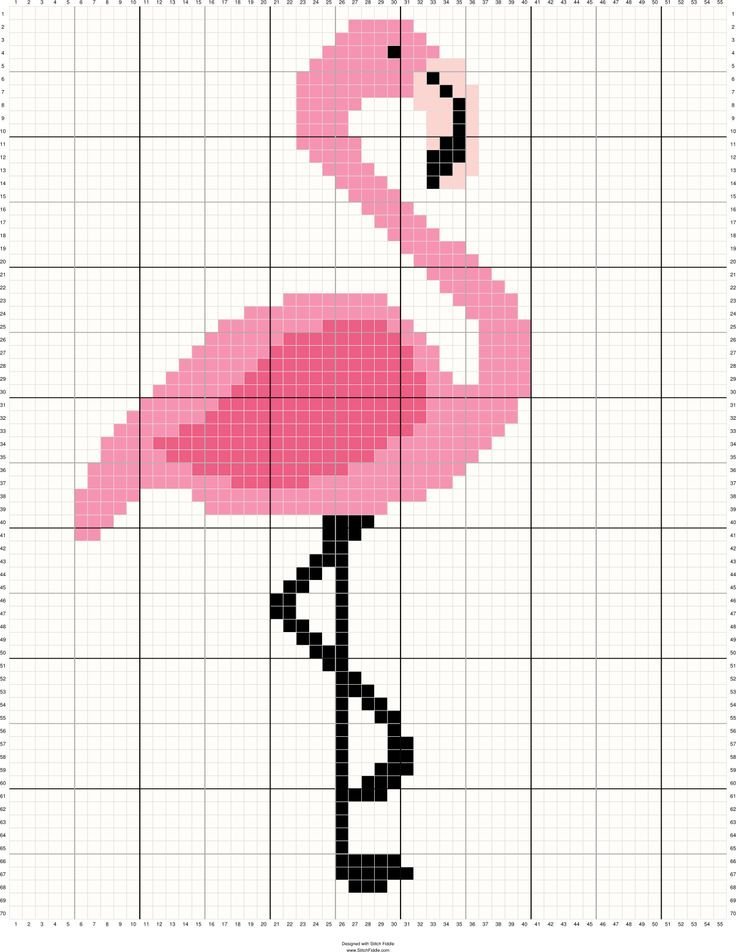 Рисунки по клеточкам фламинго легкие фото