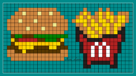 Рисунки по клеточкам гамбургер фото