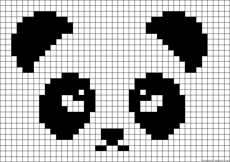 Рисунки по клеточкам панда маленькая фото