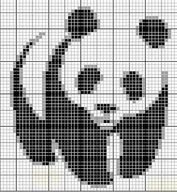 Рисунки по клеточкам панды маленькие легкие фото