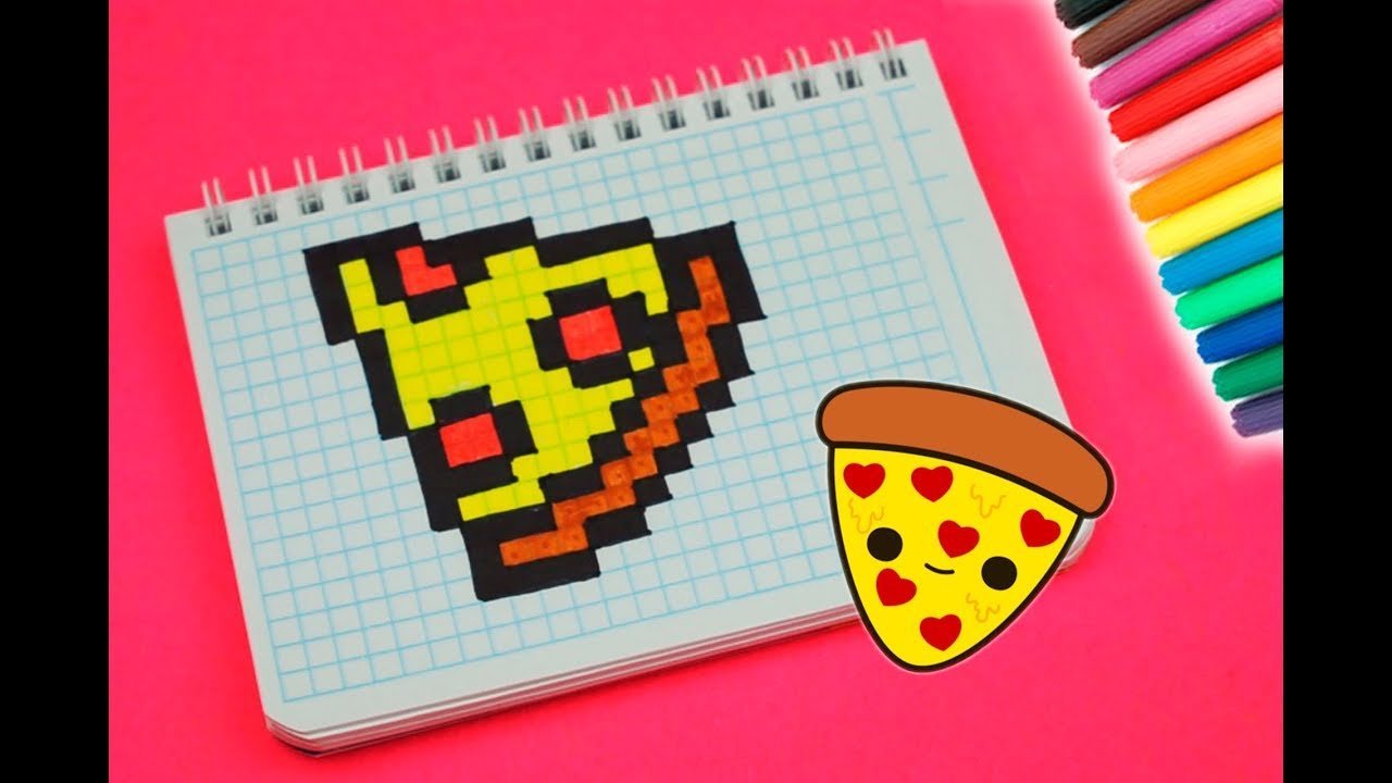 Рисунки по клеточкам пицца пикселька фото