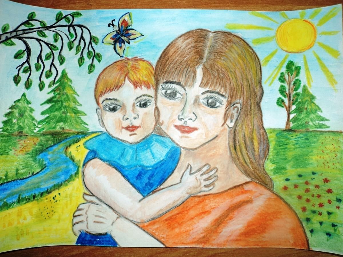 Рисунки посвященные дню матери для школьников фото