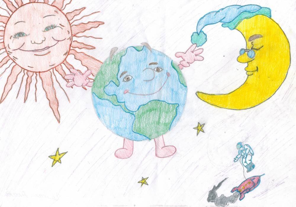 Рисунки про планету детские рисунки фото