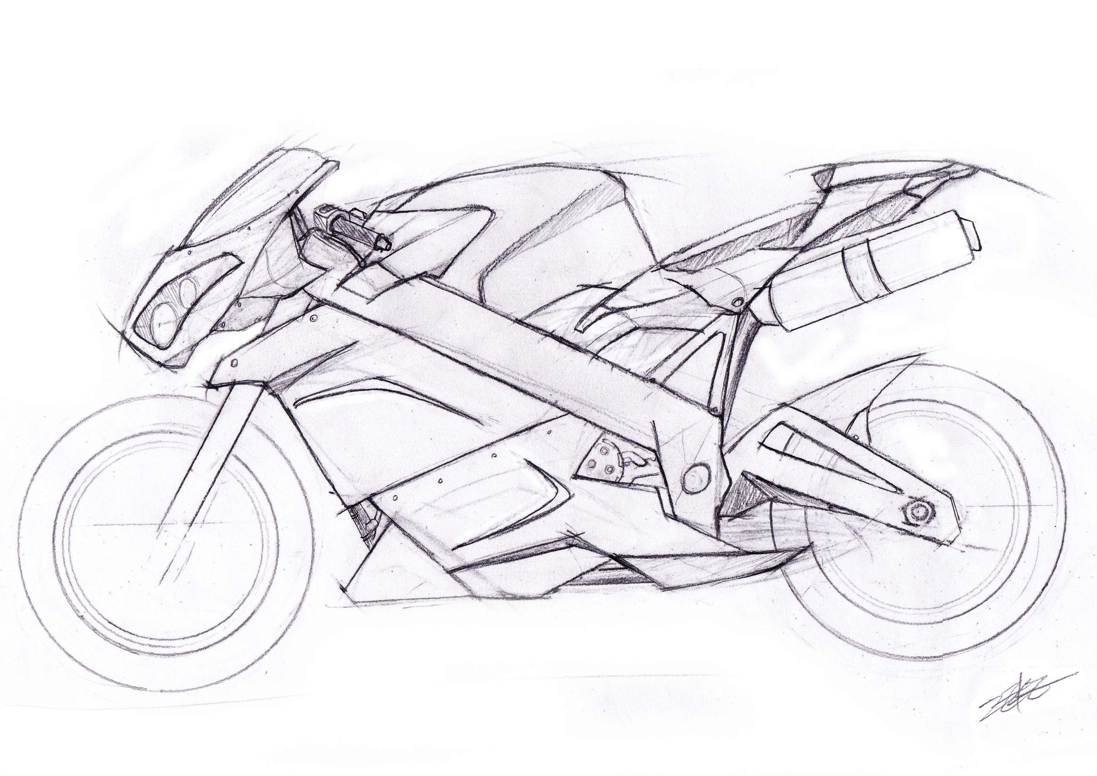 Рисунки простым карандашом мотоциклов поэтапно фото