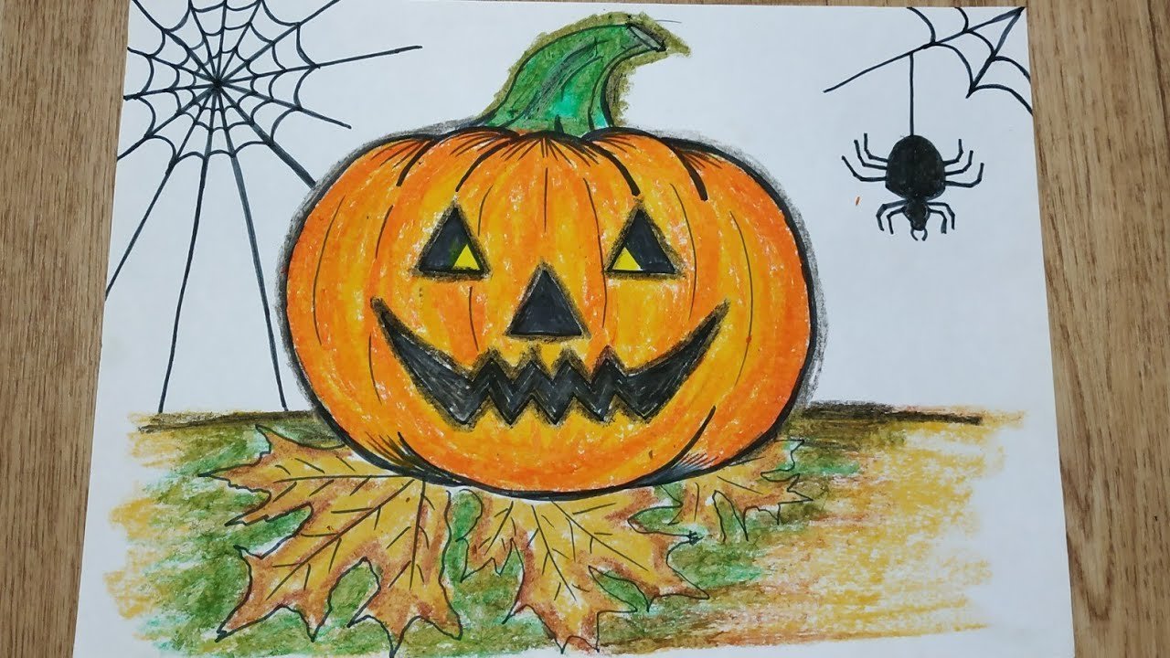 Рисунки простым карандашом на тему хэллоуин фото