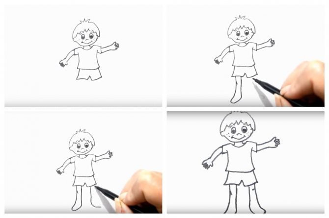 Рисунки простым карандашом поэтапно мальчика фото
