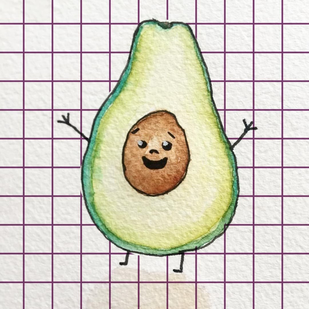 Рисунки скетч маркерами для начинающих авокадо легкие фото