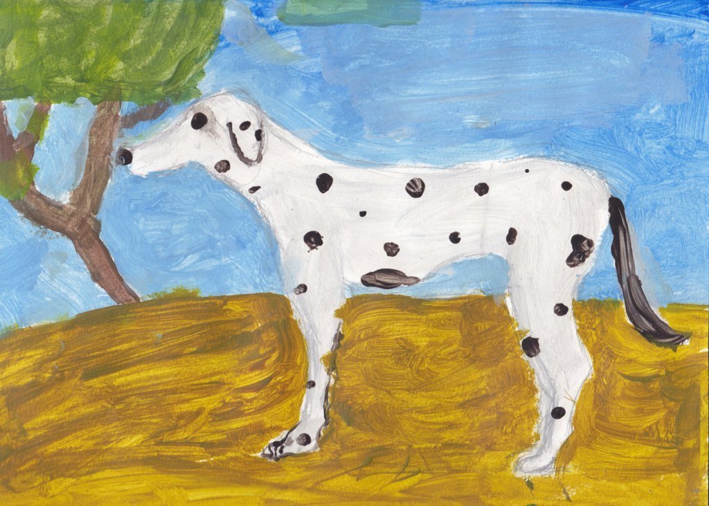 Рисунки собаки в детском саду фото