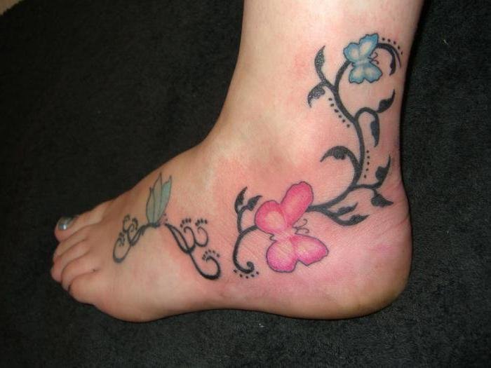 Рисунки тату на ноге женские на щиколотке фото