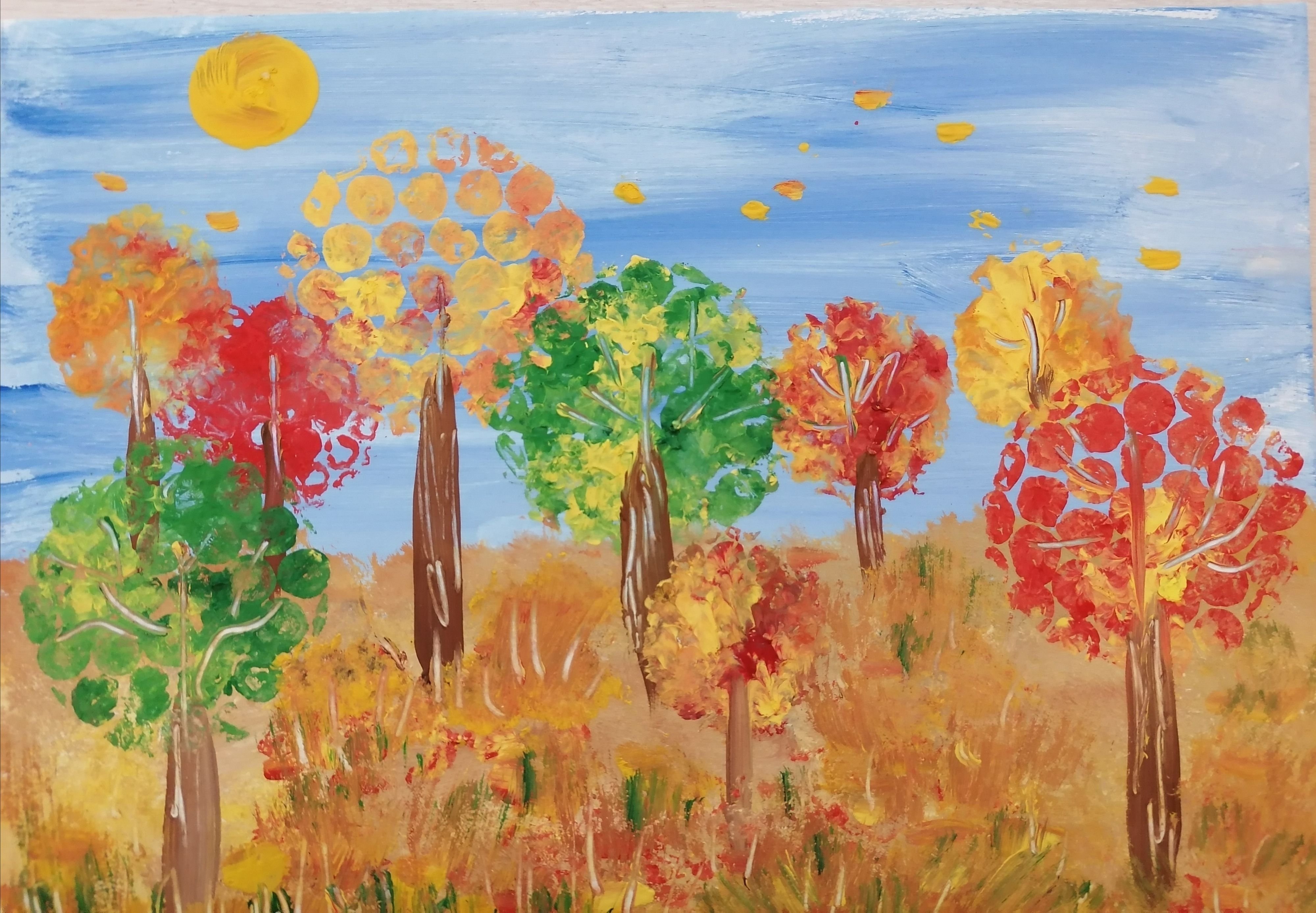 Рисунки в сад на тему золотая осень фото