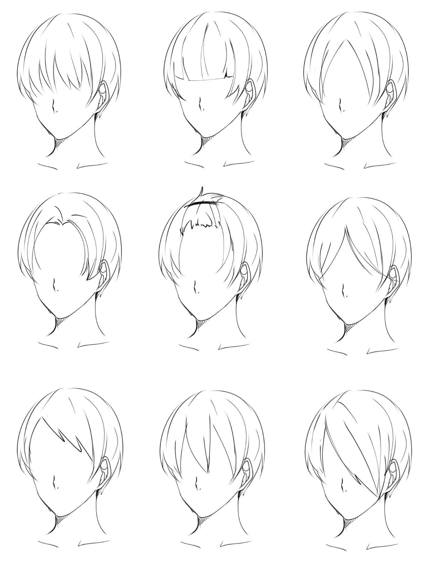Рисунки волос аниме парней фото