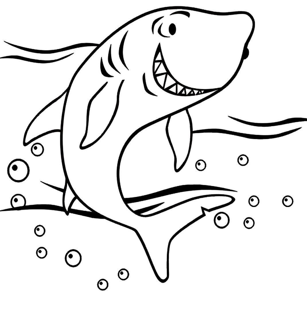 Рисунки животных для детей акула фото