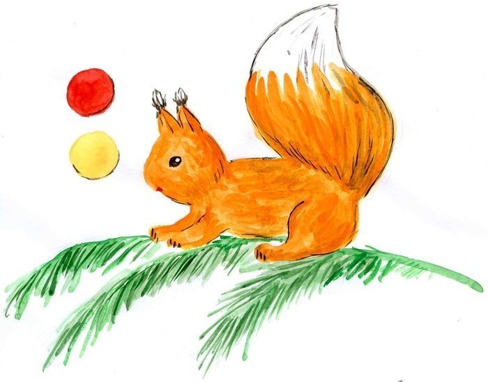 Рисунки животных для детей легкие красками фото