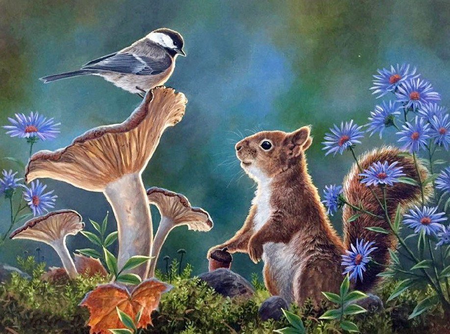Рисунки животных и птиц фото