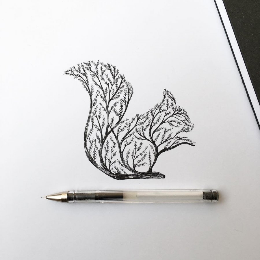 Рисунки животных ручкой легкие фото