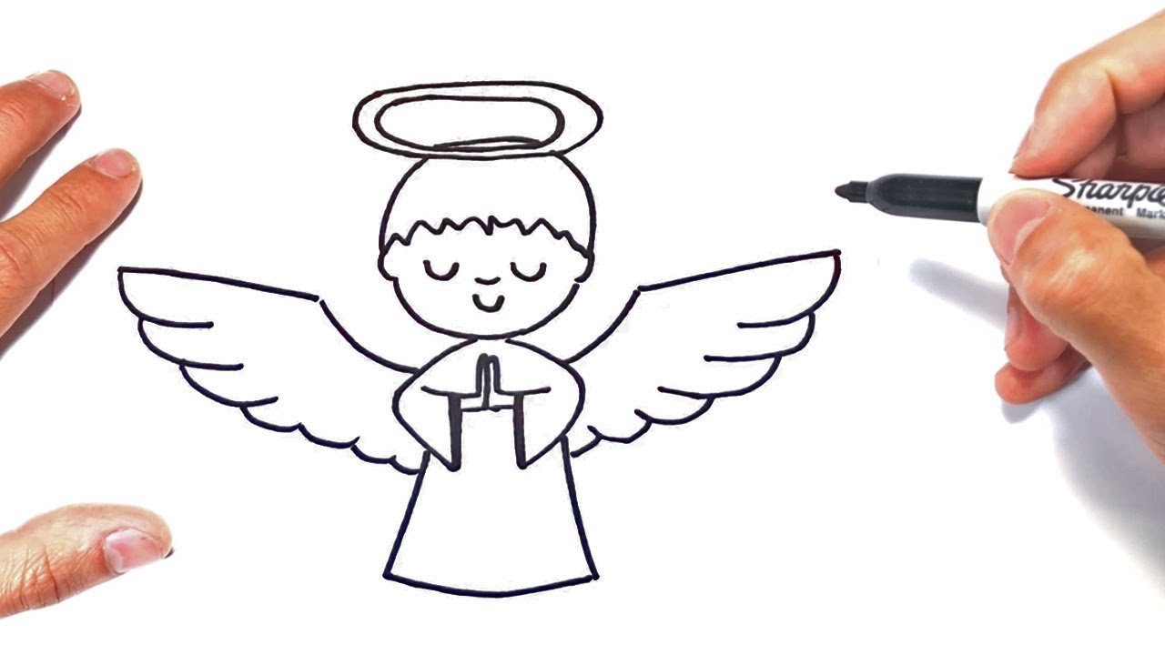 Рисунок ангела поэтапно для детей фото