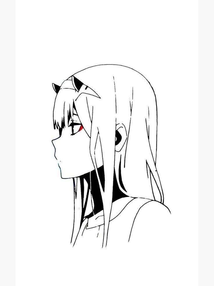 Рисунок аниме черно белый контур фото