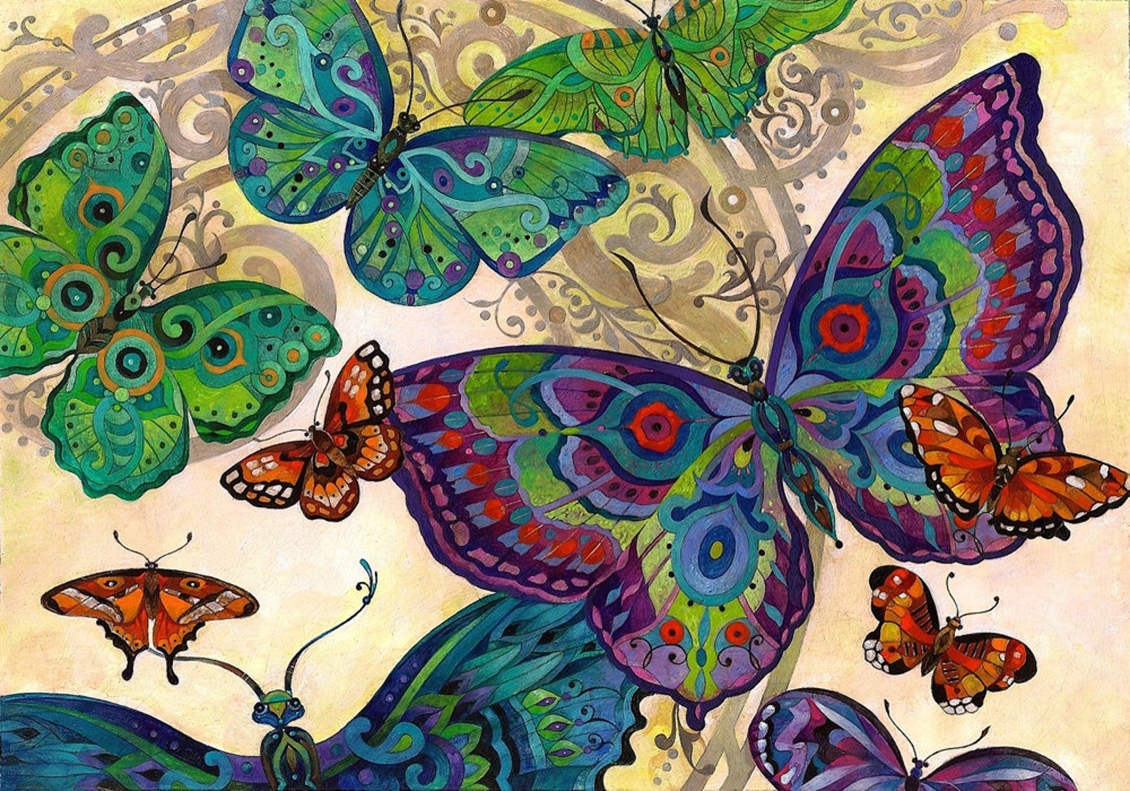 Рисунок бабочка с узорами на крыльях фото
