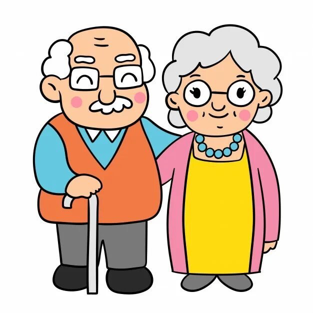Рисунок бабушки и дедушки детский рисунок фото