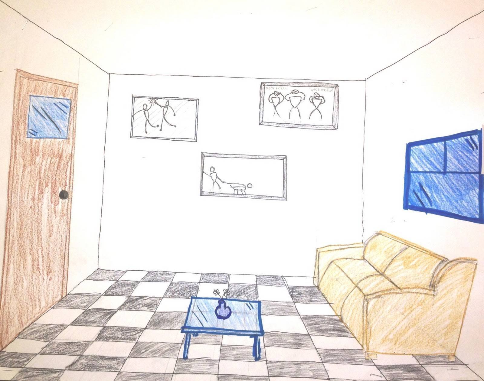 Рисунок детской комнаты простой фото