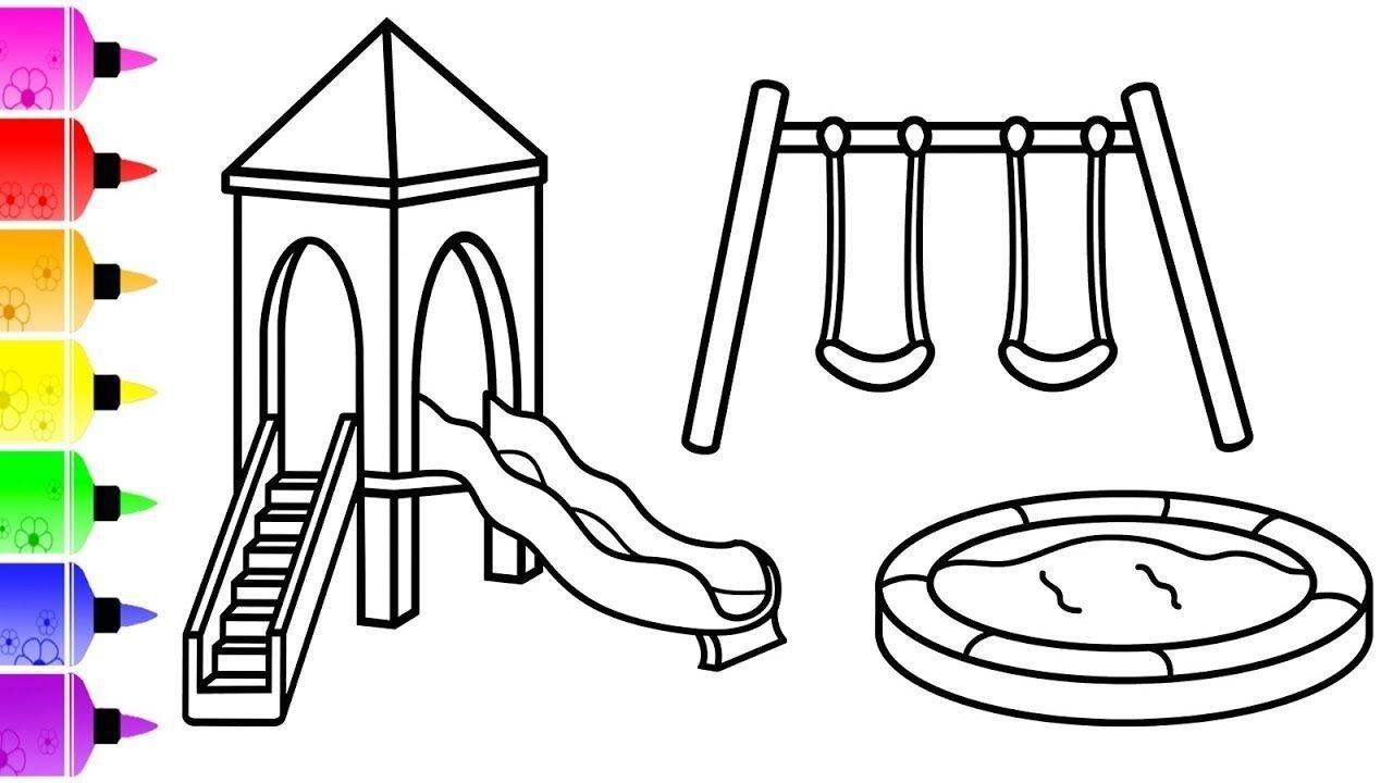 Рисунок детской площадки простой фото
