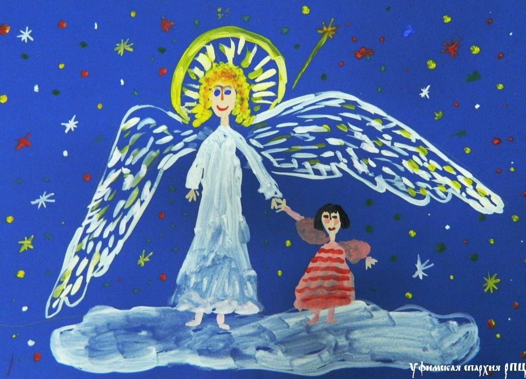 Рисунок детский ангел фото
