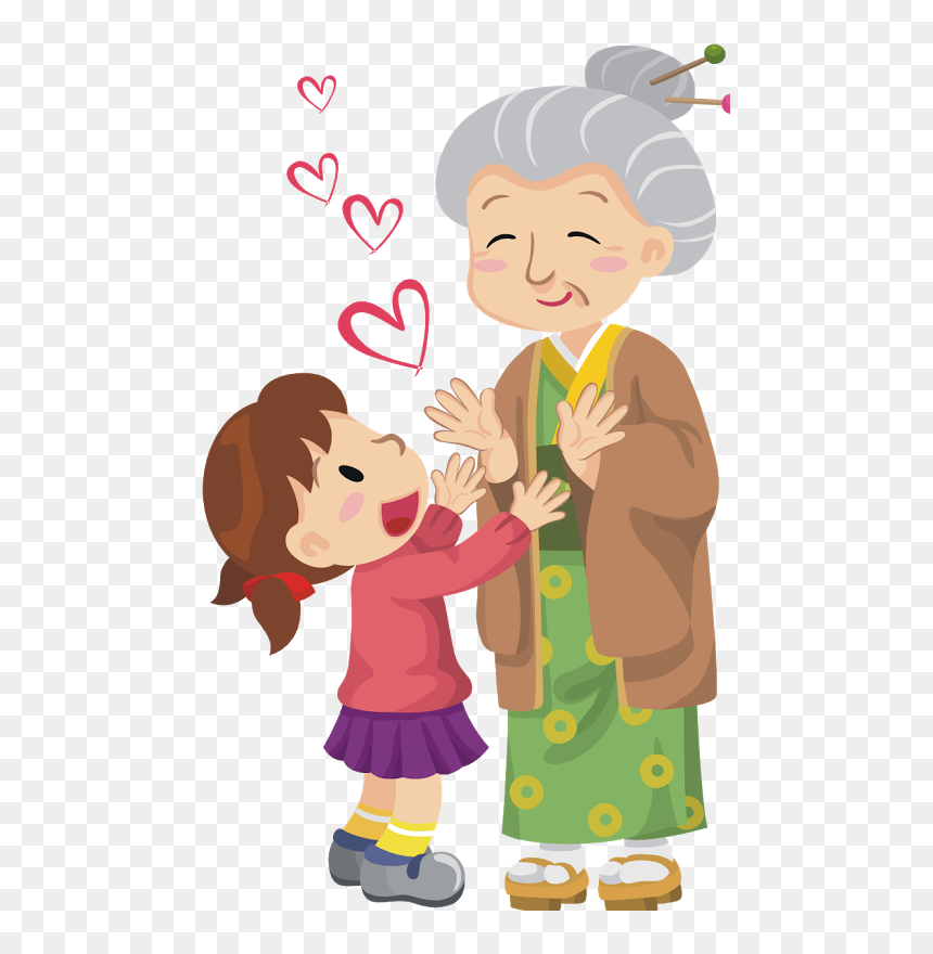 Рисунок детский бабушка с внучкой фото