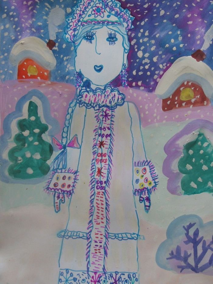 Рисунок детский к сказке снегурочка фото