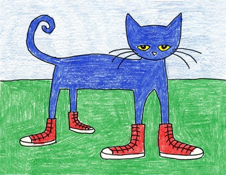 Рисунок детский котик фото
