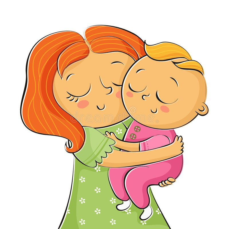 Рисунок детский мама обнимает ребенка фото