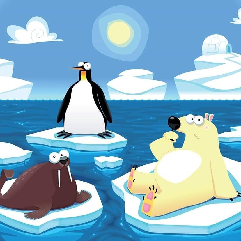 Рисунок детский пингвин на льдине фото