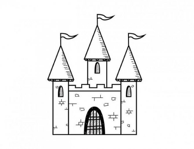 Рисунок детский старый замок фото