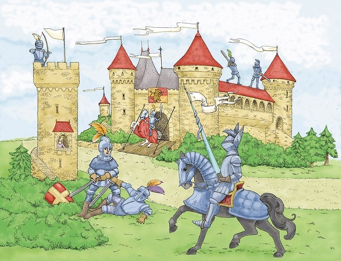 Рисунок детский замок рыцаря фото
