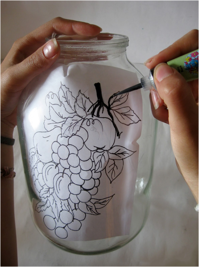 Рисунок для вазы на стекле трафарет фото