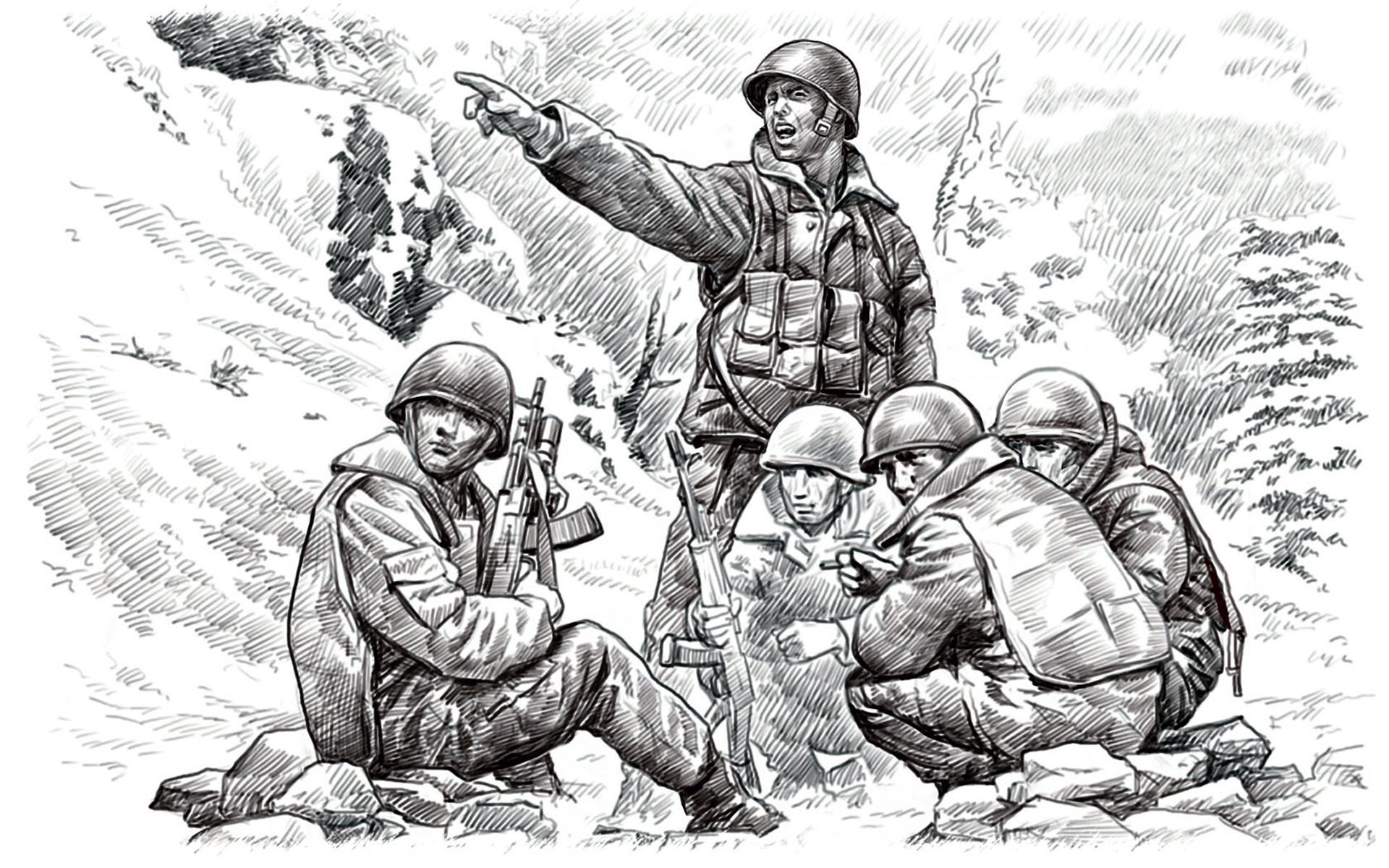 Рисунок эскиз герои войны фото