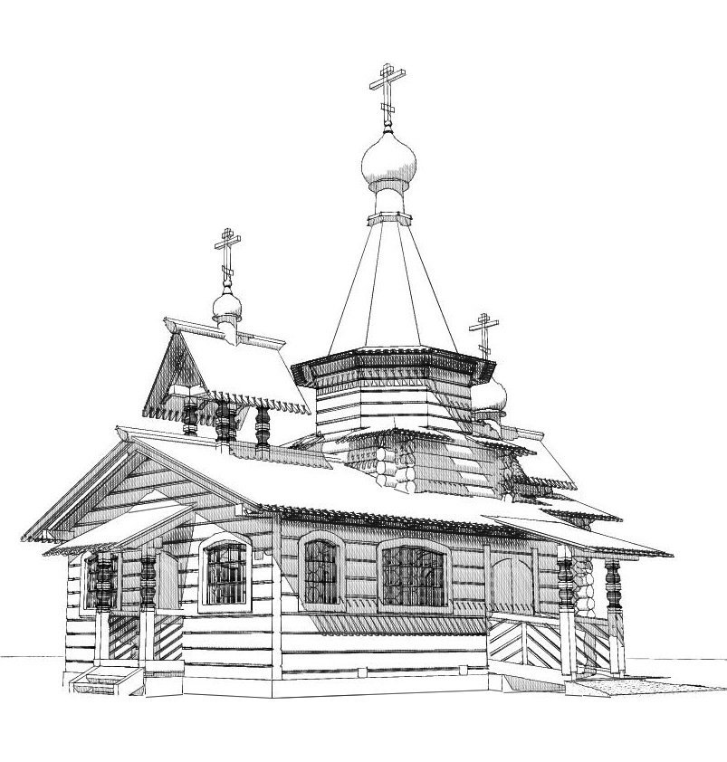 Рисунок эскиз храм фото