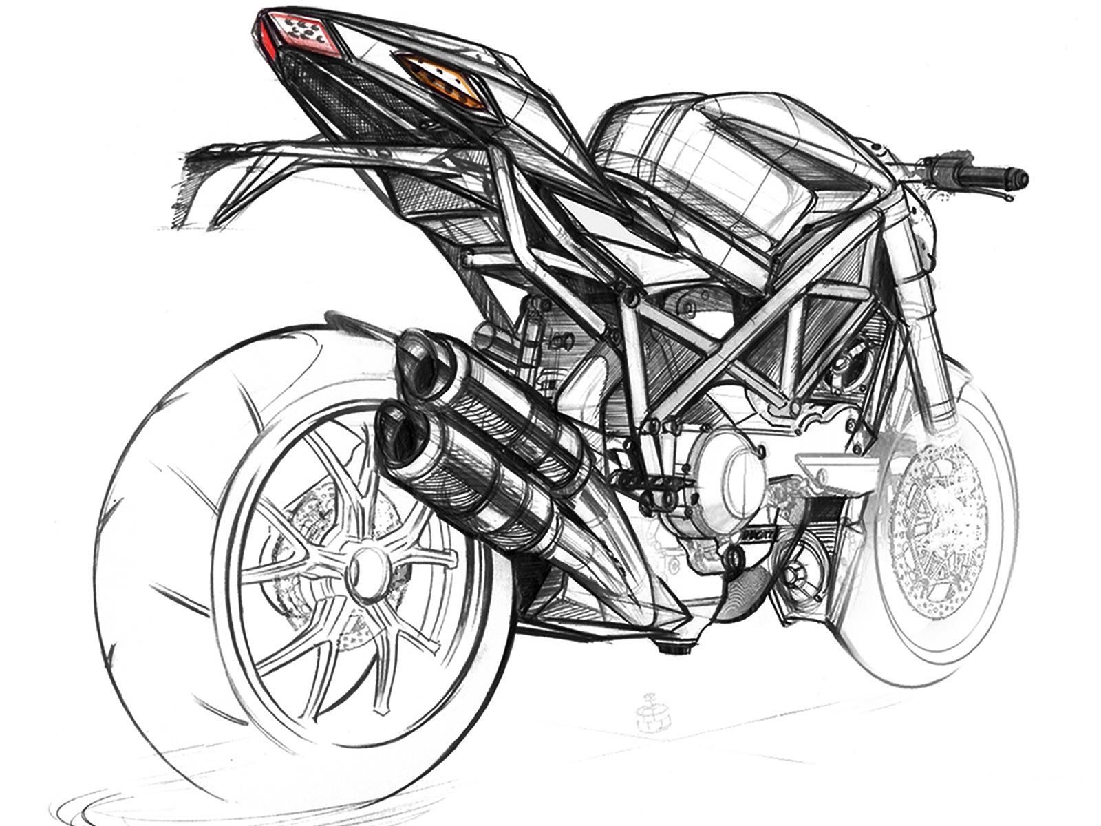 Рисунок эскиз мотоцикл фото