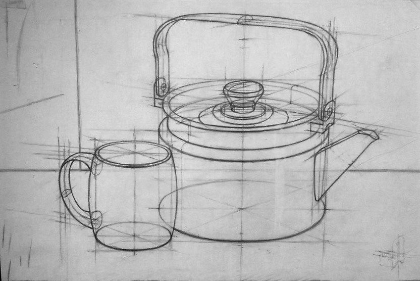 Рисунок эскиз предмета посуды фото