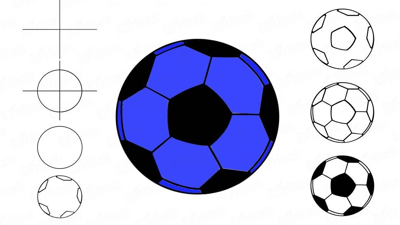 Рисунок футбольный мяч поэтапно фото