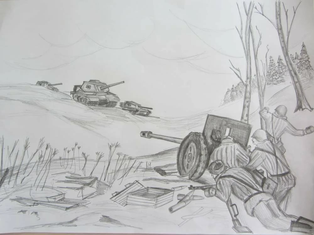 Рисунок карандашом тема великая отечественная война легко фото