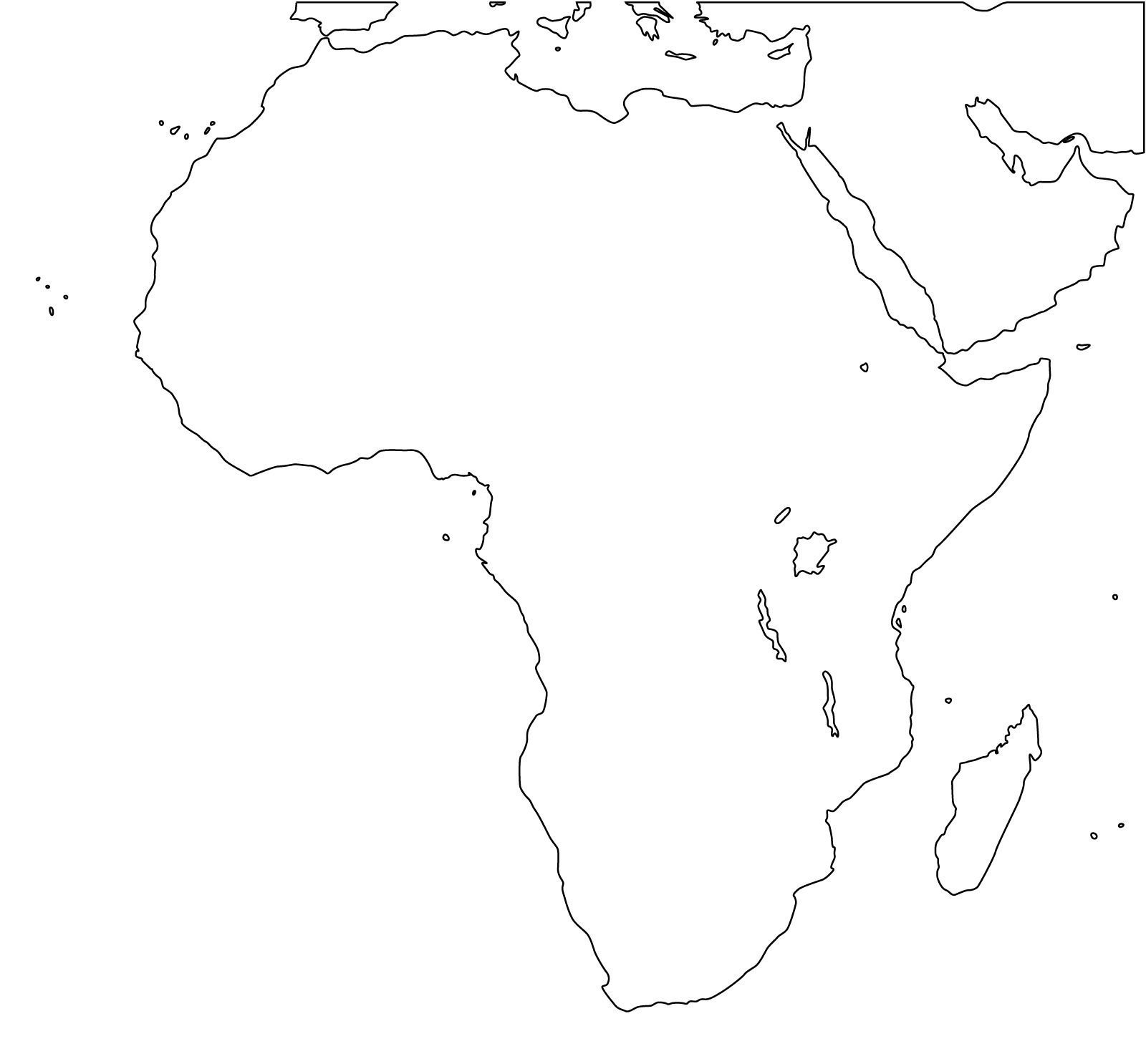 Рисунок контурной карты африки фото