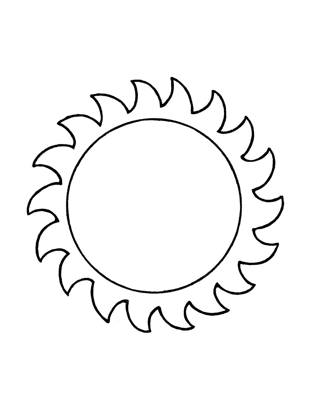 Рисунок контурный солнце фото